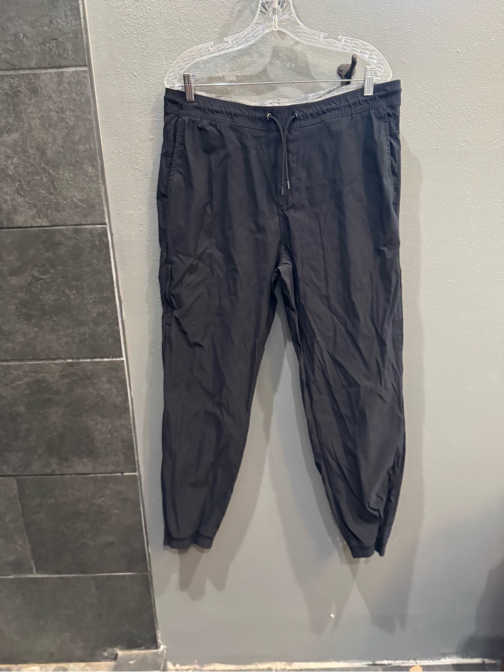 Men's Casual Black Jogger Pants with Drawstring Waist
